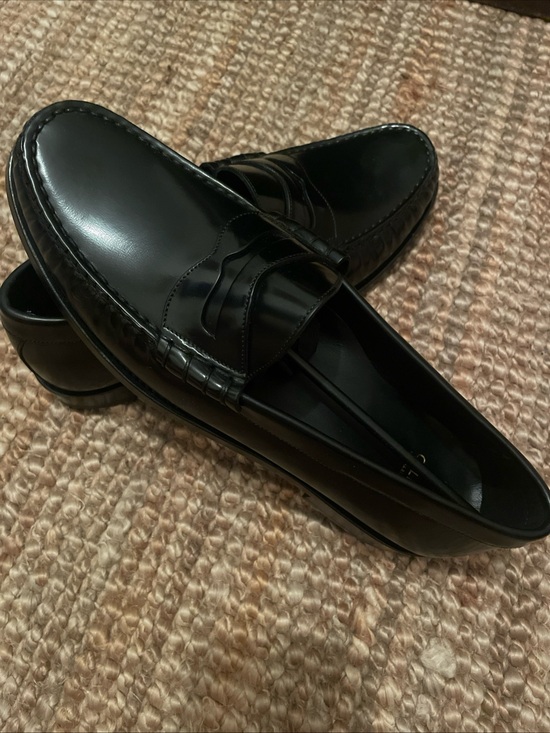 Celine Shoes - Celine Black Leather Penny Loafers - Women's Flats - 39.5